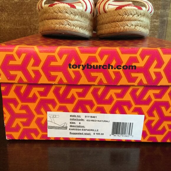 Tory Burch Red & Cream Size 8 Women Shoes - Picture 4 of 4